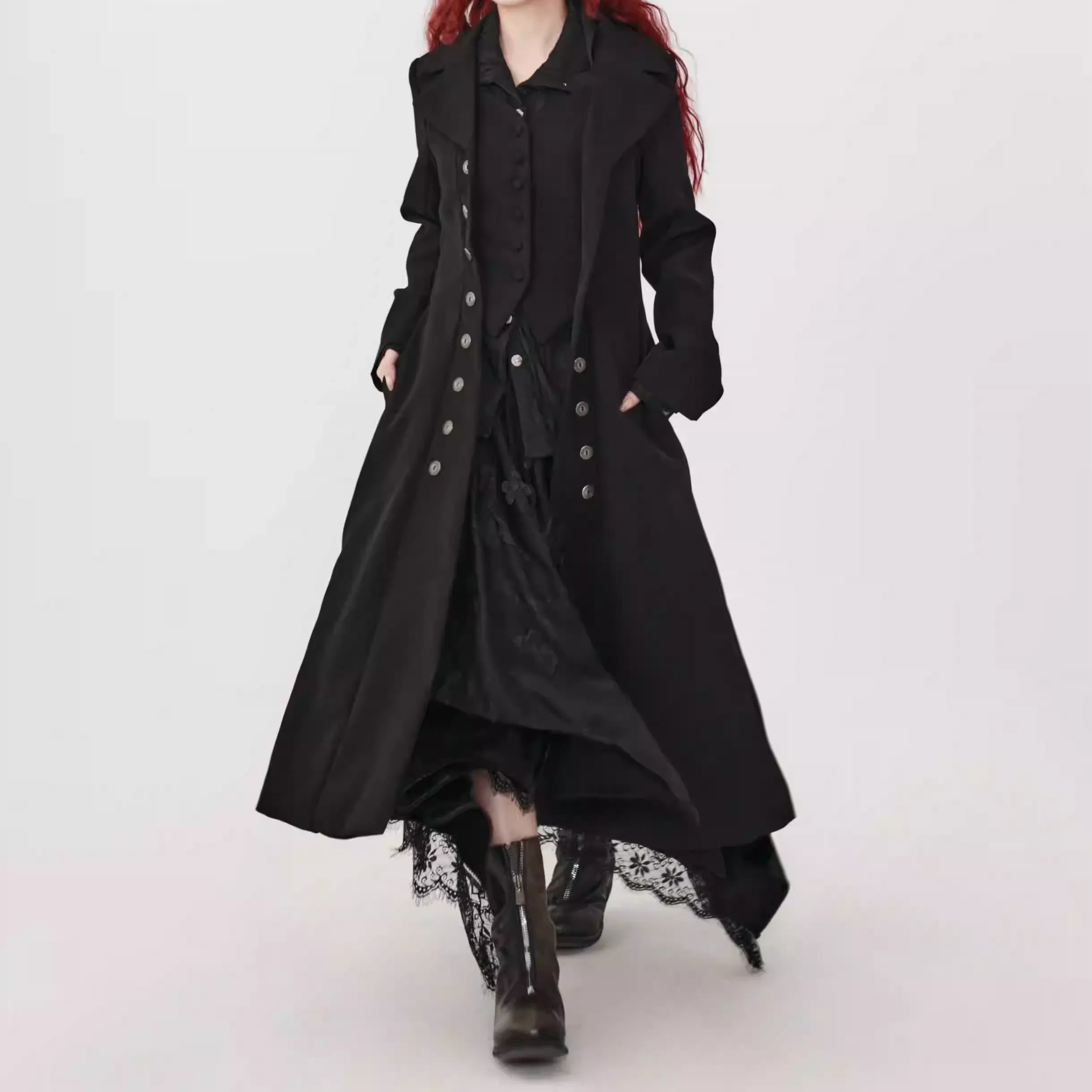 ダブルブレスト ロング丈 ロングコート 1color CO0197