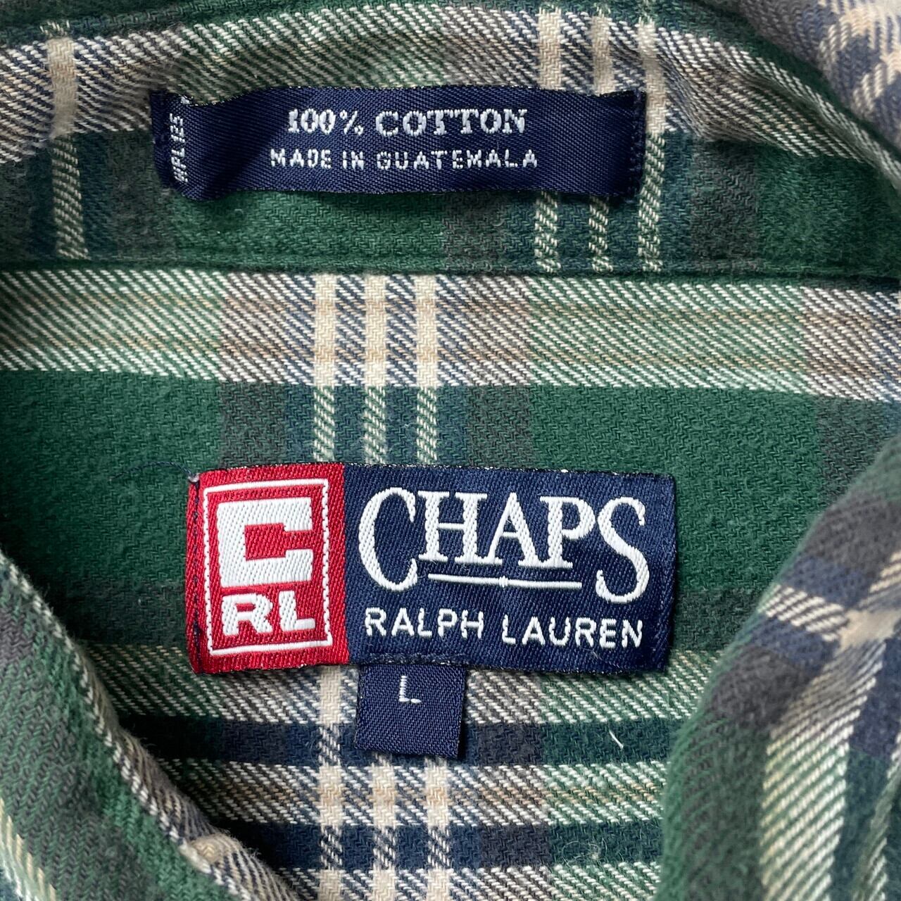 CHAPS RALPH LAUREN ラガーシャツ Lサイズ ライトグリーン 90年代 CHAPS Ralph Lauren チャップス ラルフローレン ライト