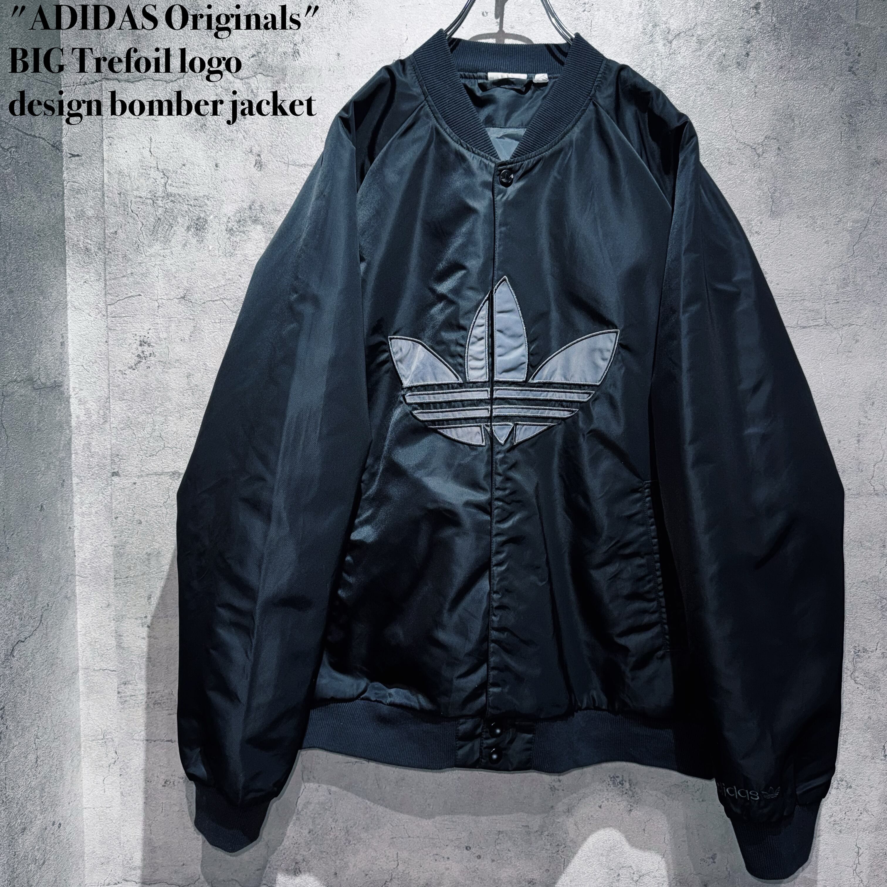 "ADIDAS Originals"BIG Trefoil logo design bomber jacket