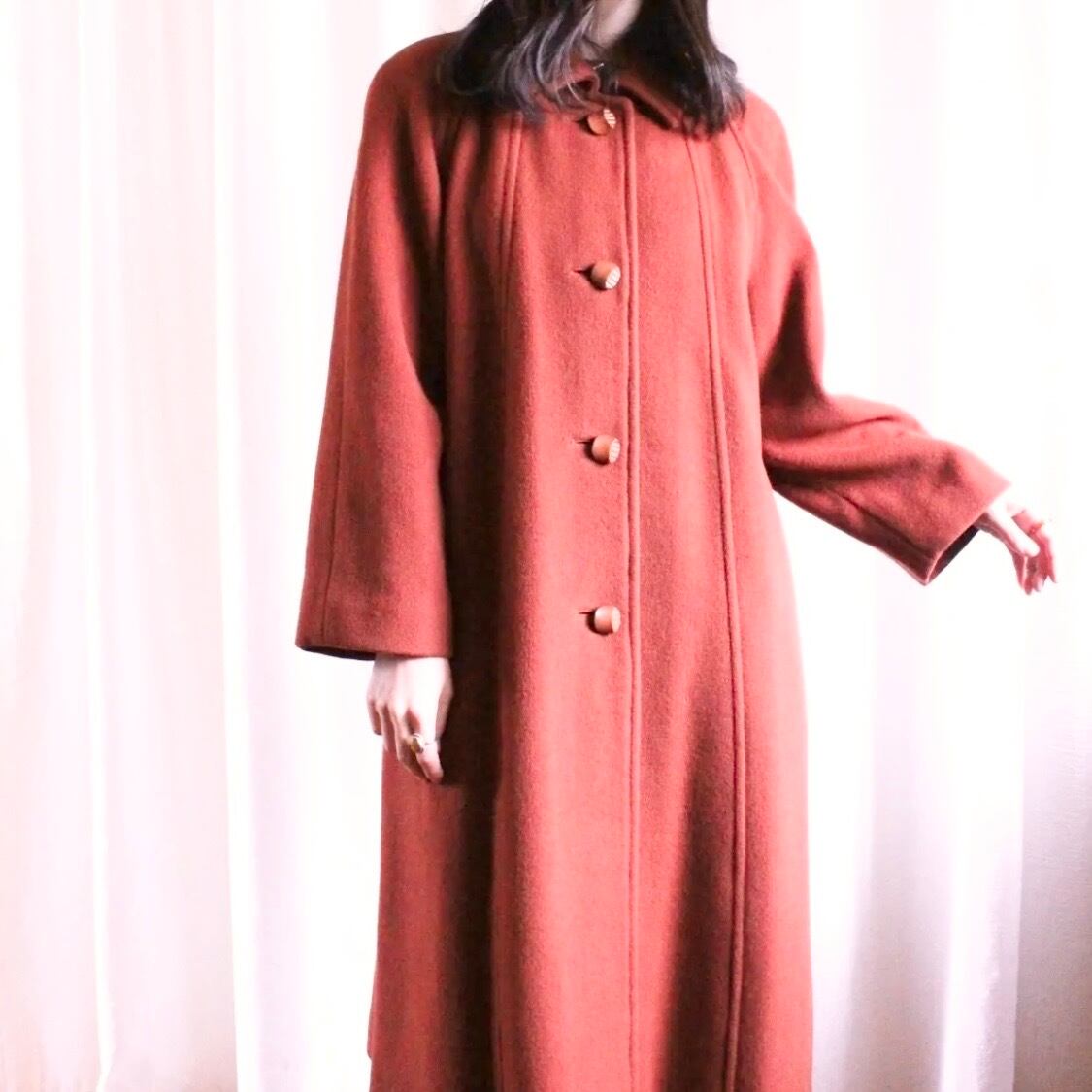 ラグランロングコート ブラウン【255】