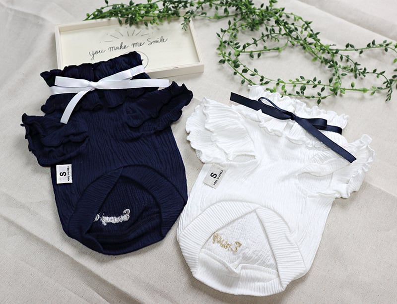 リボンフリルブラウス S ~ XL 2color  /  犬服 ドッグウェア 春夏 可愛い 犬の服 犬 猫 新作 小型犬 中型犬　top29