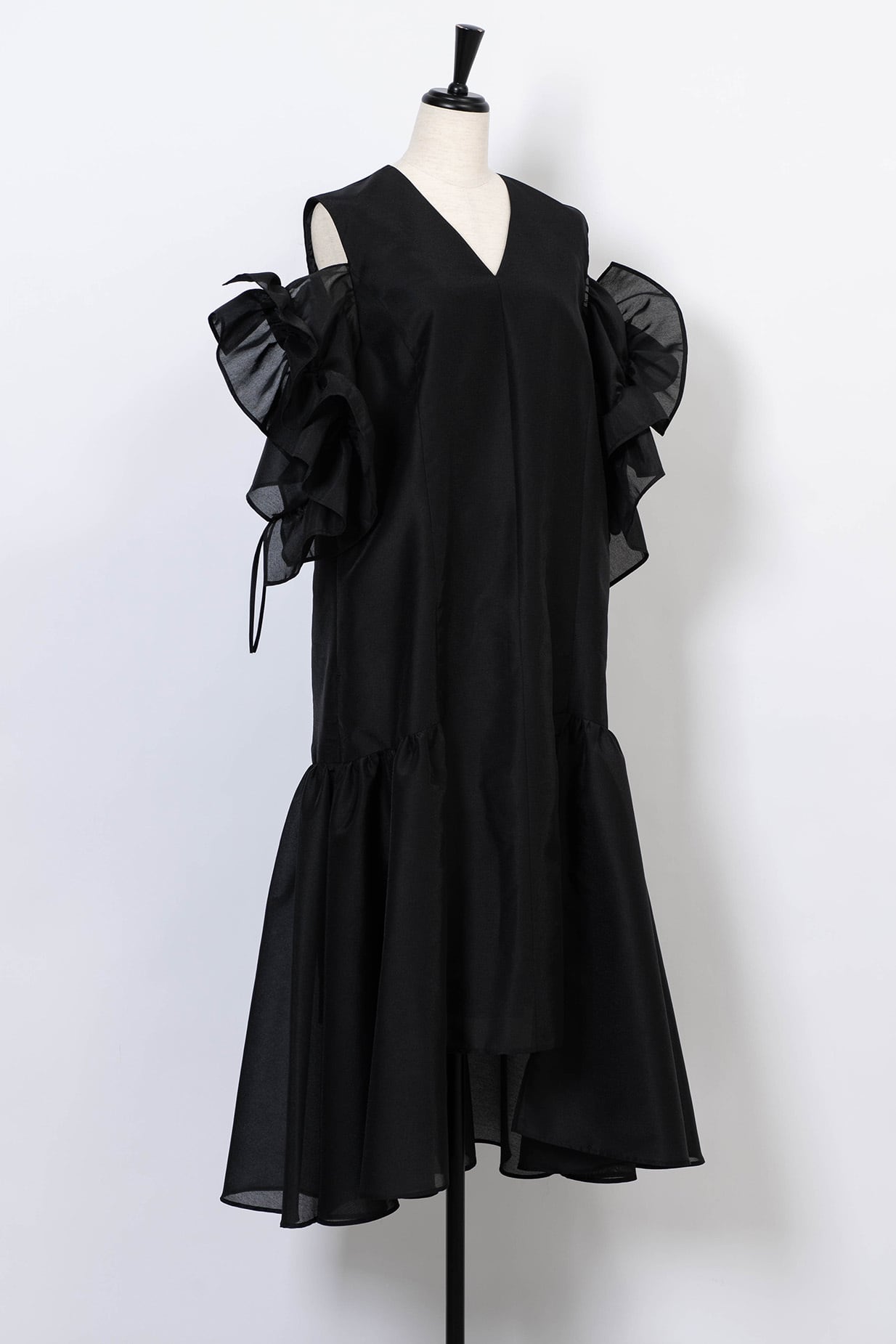 Arobe Sheer Frill Dress BLACK ワンピース Sheer Frill Dress BLACK | Arobe OFFICIAL ONLINE STORE