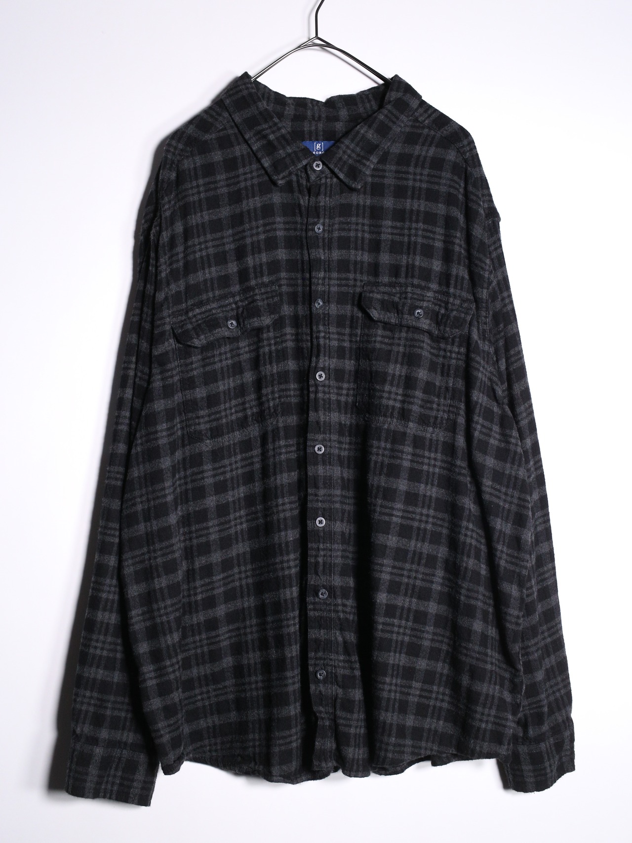 XXXL super over silhouette black check shirt - 7