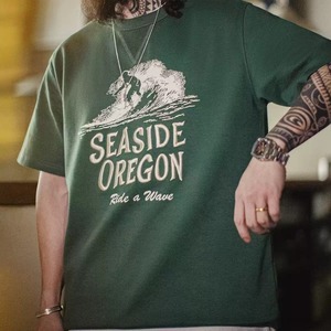 レトロ立体刺繍半袖Tシャツ 225938