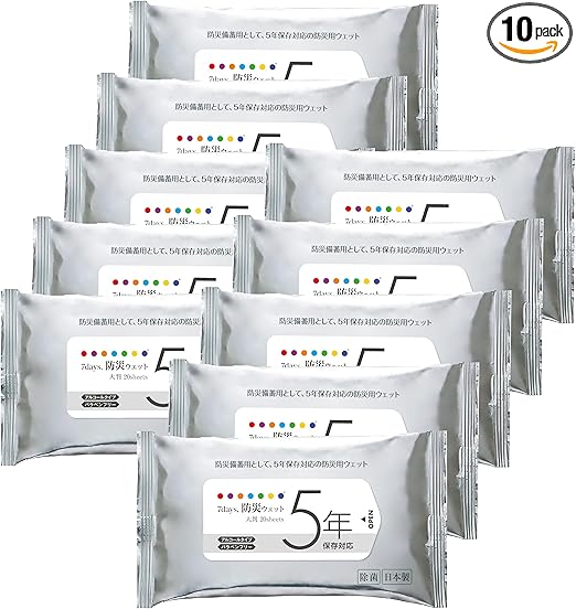 長期保存 まとめ買い】 7days 防災 ウェットティッシュ 5年保存対応
