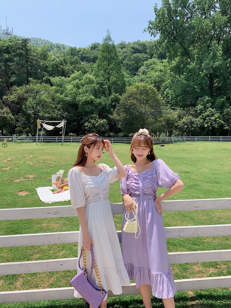 【高品質の製品】気質の着る ファッション 夏 パフスリーブ 百掛け セクシー ハイウエスト