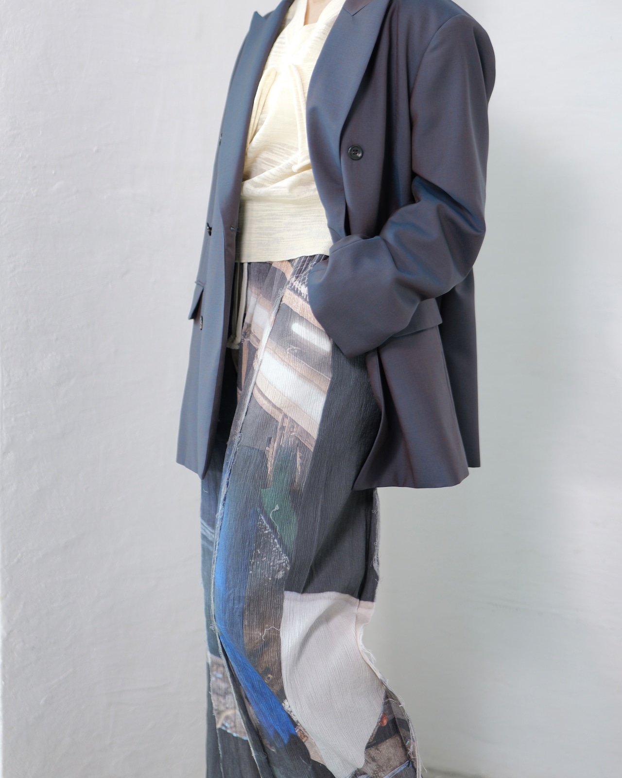 kotoha yokozawa - Graphic Yoryu Pants :Mono Coil|グラフィック楊柳/風景プリント/size 4