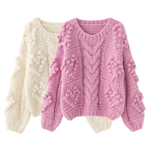 Petal cable knit《2colors》 00616
