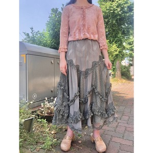 frill rayon volume skirt
