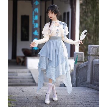 【愛恋序曲】ホワイトシュガーガール ロリィタドレス 2点セット ピンク 甘ロリ 愛恋序曲】ホワイトシュガーガール ロリィタドレス 2点セット