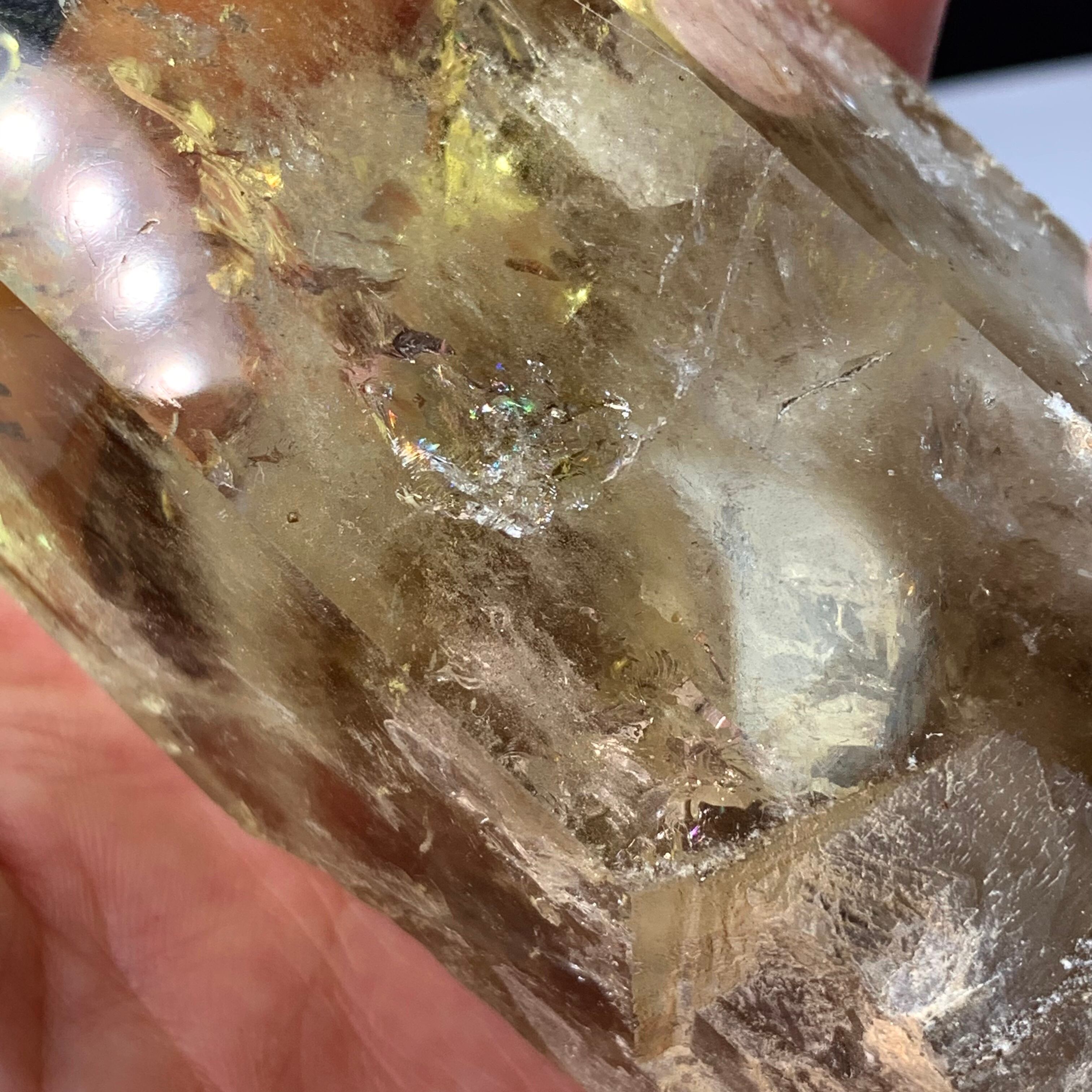【高品質】特大　シトリンポイント　透明感　虹あり no2.超透明☆虹有り♪大きいシトリン ポイント | Naturaltreasure