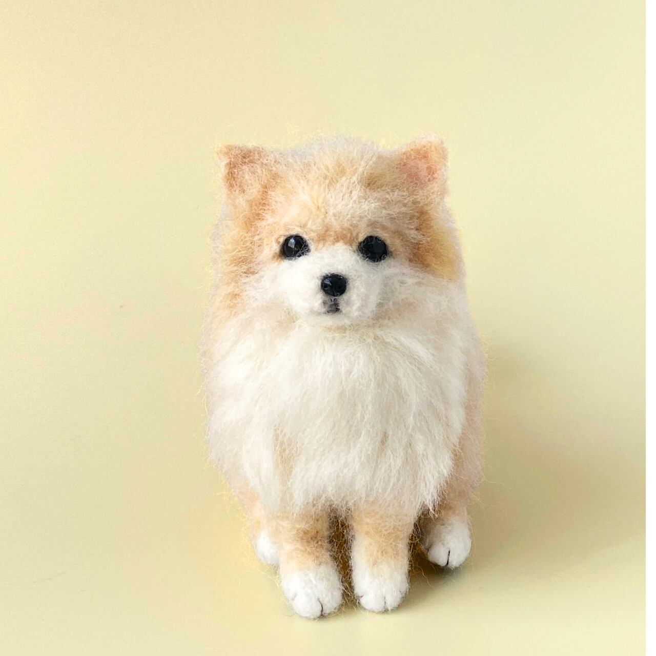 完成品】いつでもいっしょ♪ ふわふわ羊毛フェルトのポメラニアン 犬の