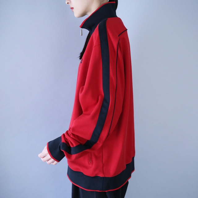 "NIKE" bi-color good switching and piping loose track jacket