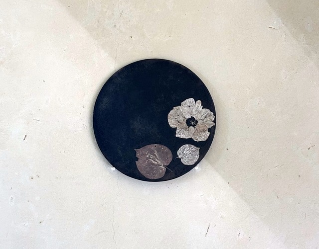 つづるガラスアート｜ゆうなの花 SUMI 平丸大皿（27cm）A