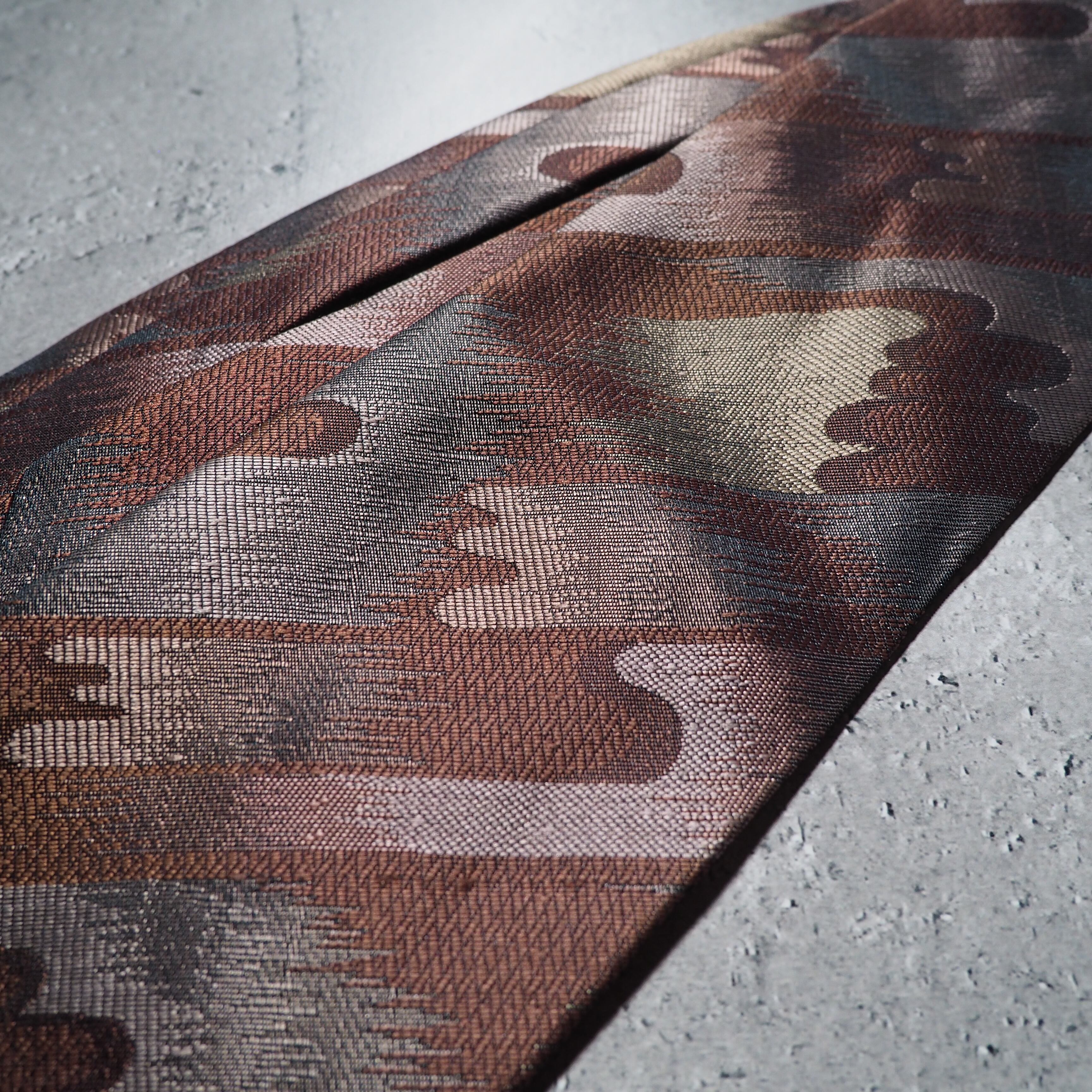 Undulation contemporary art embroidery vintage tie