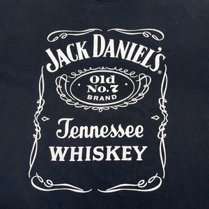 【GILDAN】企業系 Jack Daniel's XL ビッグサイズ ロゴ プリント Tシャツ ジャックダニエル ウイスキー WHISKEY 半袖 夏物 黒t US古着