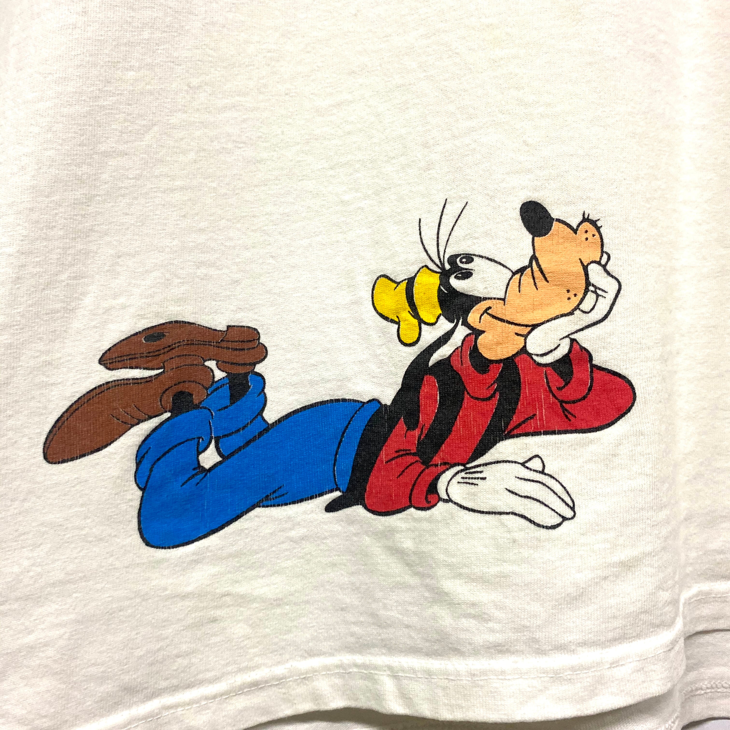 90年代 Disney ディズニー グーフィー プリントTシャツ キャラクターTシャツ ヴィンテージ メンズ  古着【Tシャツ】【CS2211-40】【CS2212-30】【23T】 | cave 古着屋【公式】古着通販サイト