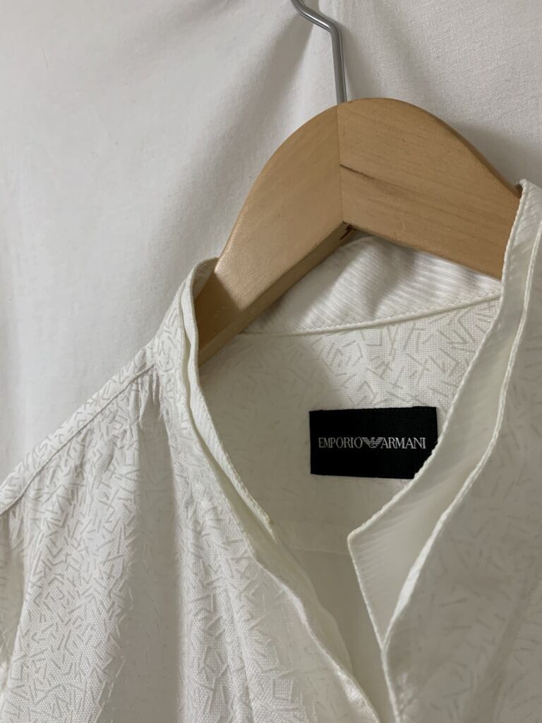Layered Stand Collar Design Long Sleeve Shirt "EMPORIO ARMANI　Dead Stock"
