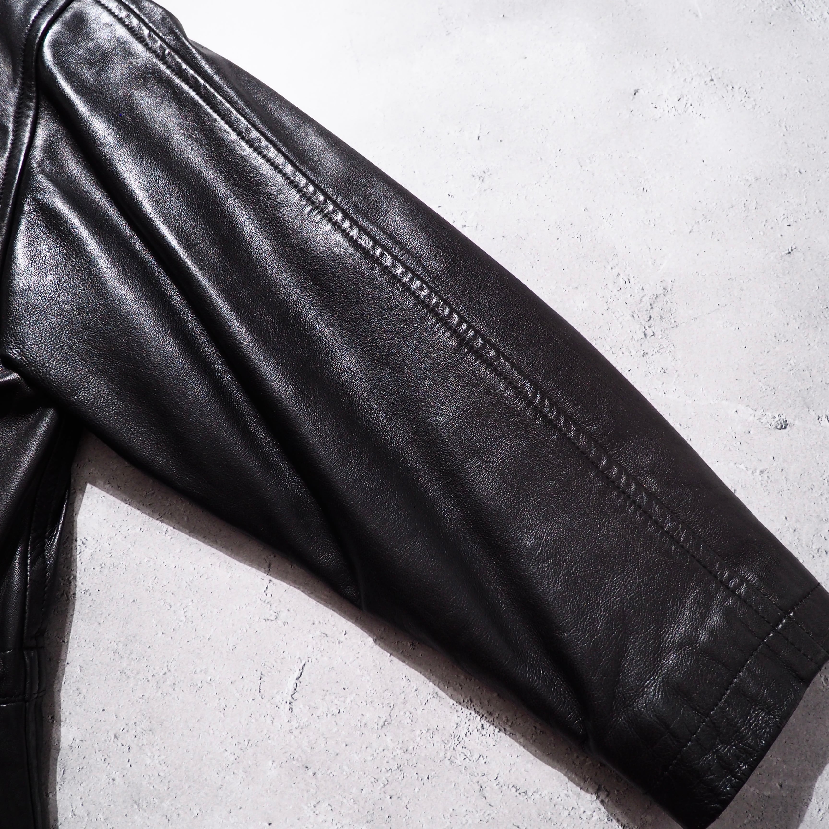 1990s ” 極上 ” Special Black Lamb leather vintage half coat jacket