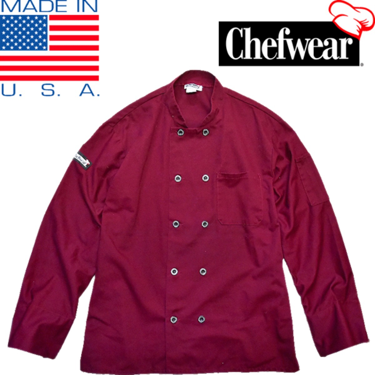 1点物◇USA製シェフジャケットChefwearコックジャケット古着メンズXL 