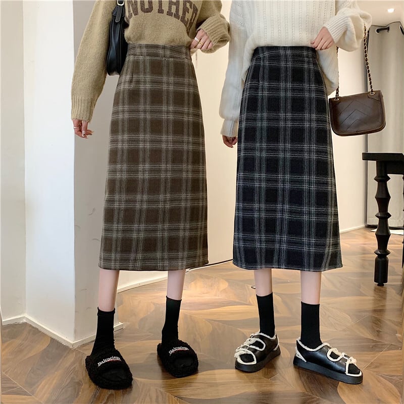 スカート レディース 秋冬 タイトスカート チェック柄 ミモレ丈 スカート レディース 秋冬 タイトスカート チェック柄 ミモレ丈