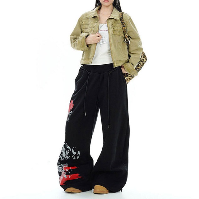 ゴシックレタリングペイントグラフィックパンツ 2col   R02860