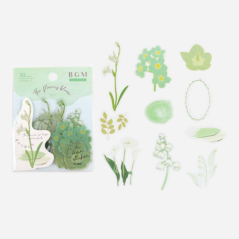 BGM フラワーズブラッサム・グリーン クリアシール BG21