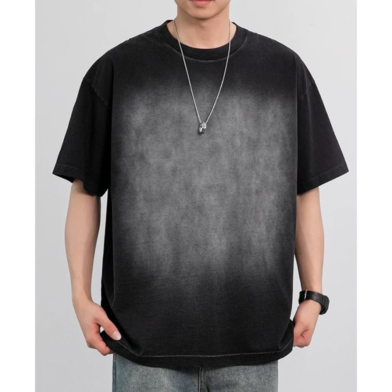 グラデーション オーバーサイズ クルーネックTシャツ 00201