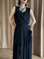 vintage geometric statement necklace-5140-7