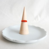 赤メノウ　ほそながい　シルバーの指輪