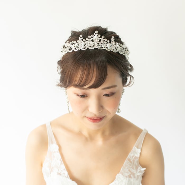 H-154 ウェディング アクセサリー【プリンセス クリスタル＆パール