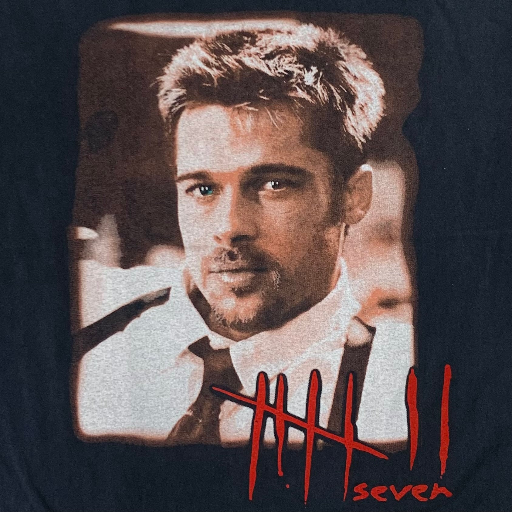 12457 セブン 映画 ブラッド・ピット プリントTシャツ 両面 L | San
