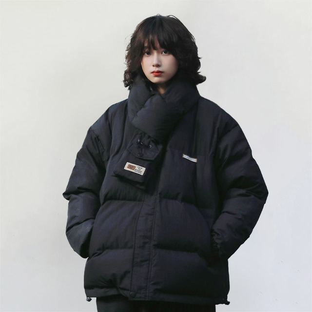 AFISHSTAY取り外し可能なマフラー付きダウンジャケット