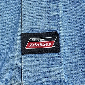 【Dickies】デニムシャツ ボタンダウン カジュアルシャツ XL ビッグシルエット 長袖シャツ ディッキーズ US古着