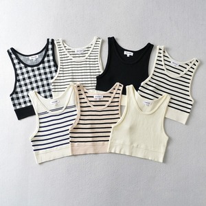 striped short tank top 【7series】1538