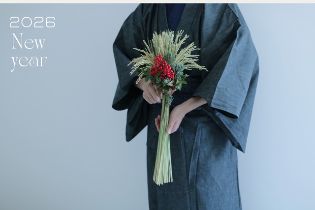 【お正月用品】しめ飾り｜S　稲穂・南天飾り【S-2】