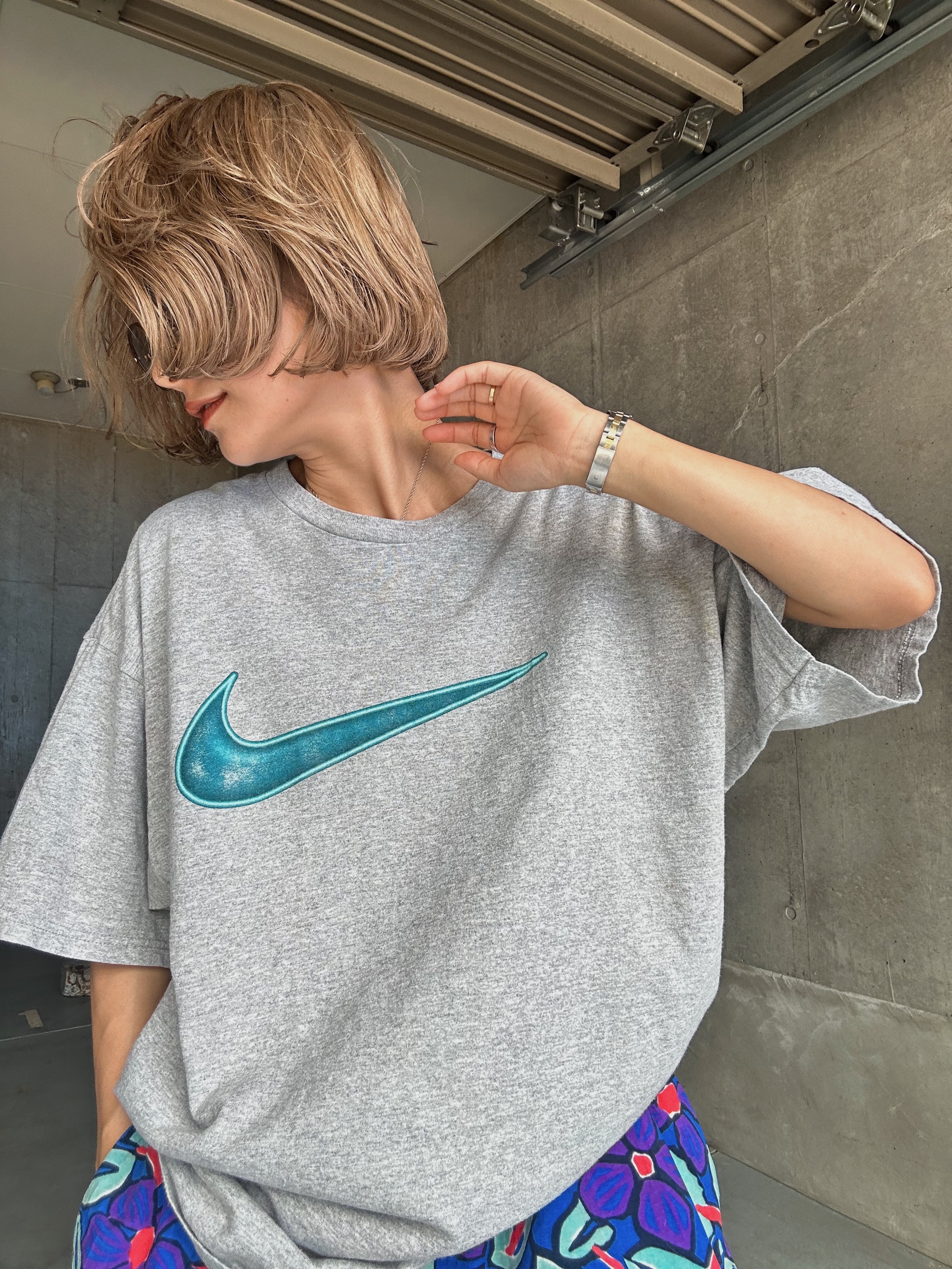 (CS20)90’s OLD NIKE emerald swoosh T-shirt made in USA