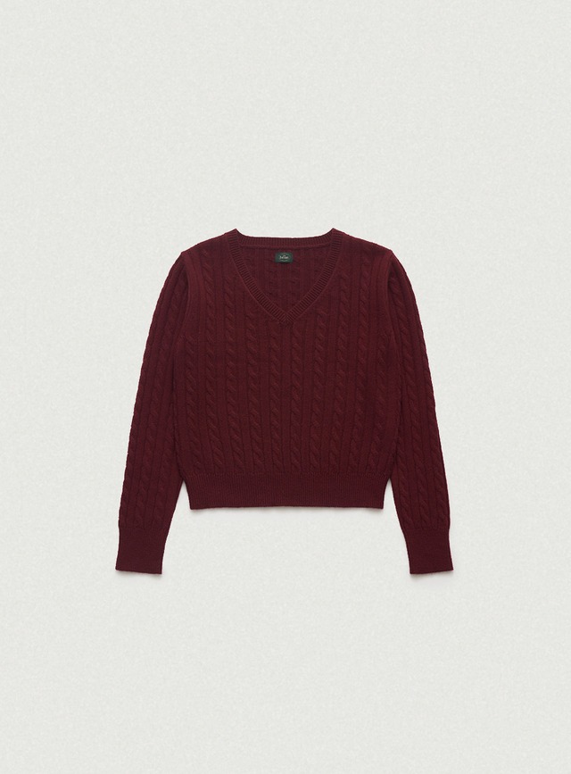 [The Barnnet] Soft Cashmere V-neck Knit_Burgundy 正規品 韓国ブランド 韓国通販 韓国代行 韓国ファッション ザ バーネット ザバーネット thebarnnet 日本 店舗
