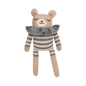 main sauvage/Teddy knit toy,slate striped romper