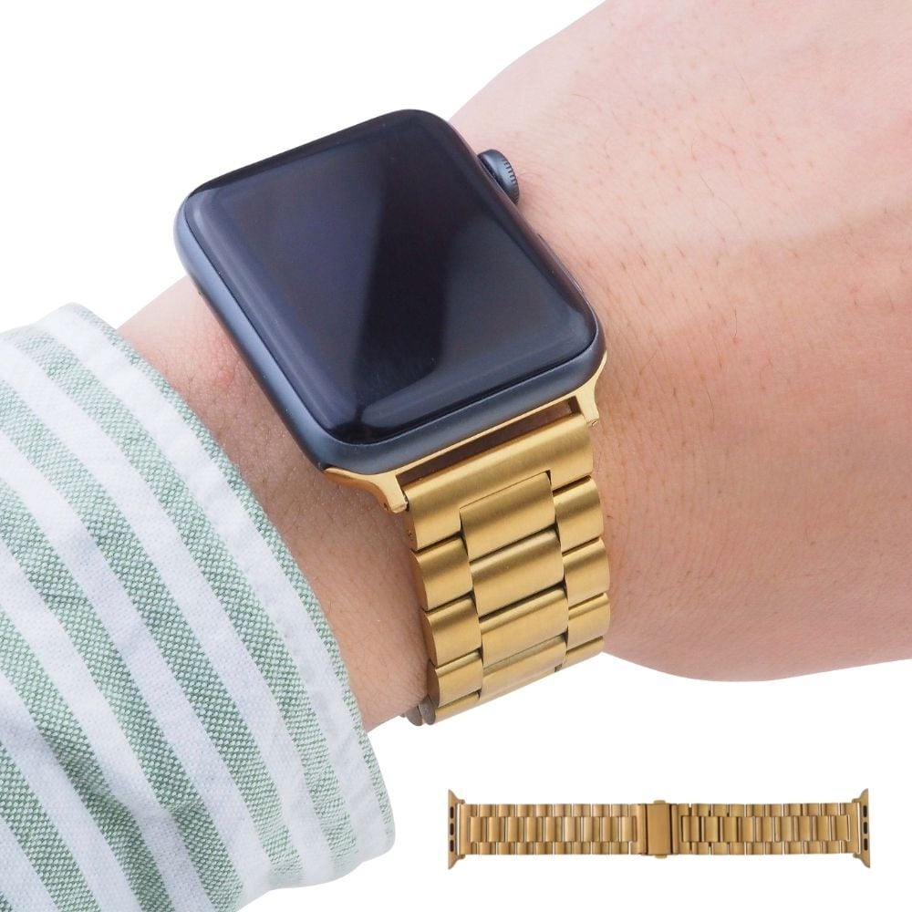 Apple Watch ステンレス ケース バンド 45mm ゴールド 高級 金