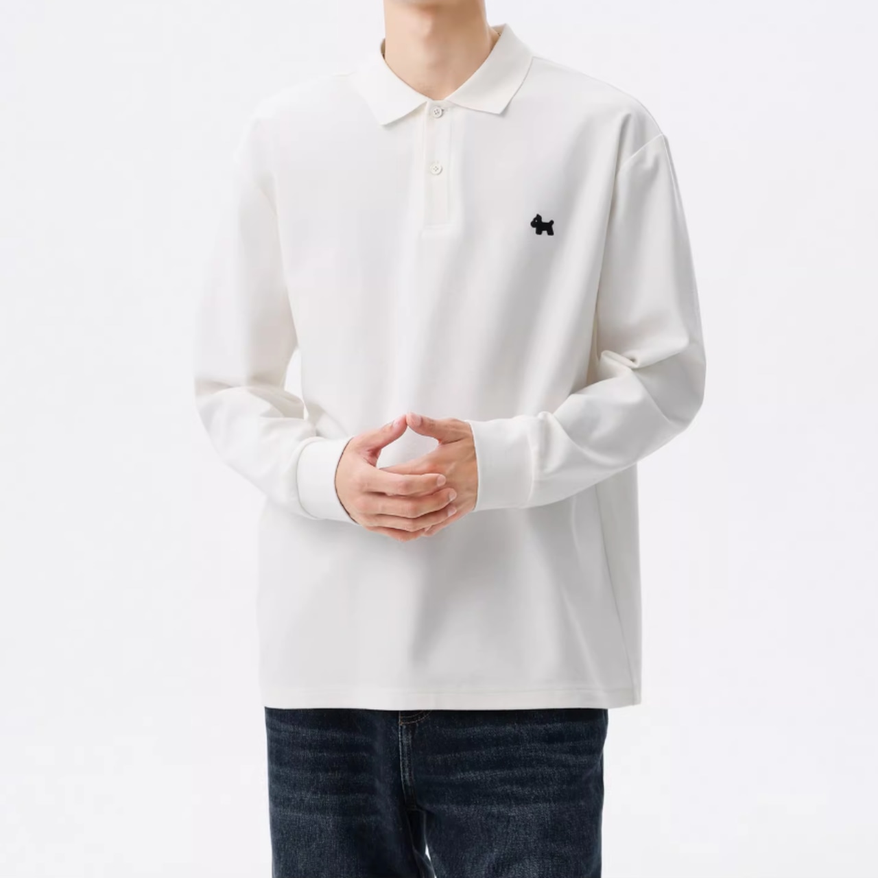 無地ニット ポロシャツ af0480