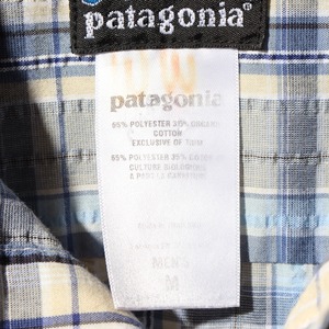 美品 M 09年 Patagonia パッカーウェアシャツ パタゴニア 青 水色 puckerware shirt チェック シアサッカー