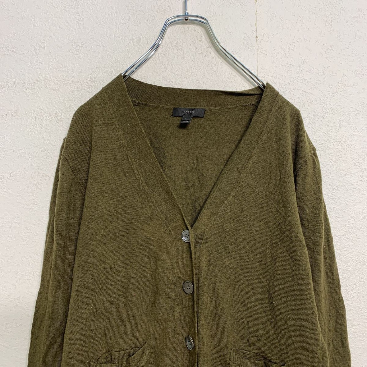 J.CREW ニットカーディガン ウィメンズ L オリーブグリーン ジェイ 
