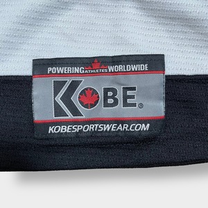 KOBE カナダ製 ゲームシャツ アイスホッケー CALEDON COYOTES コヨーテ ロゴ メッシュ バックプリント ナンバリング 長袖 ビッグサイズ  US古着　
