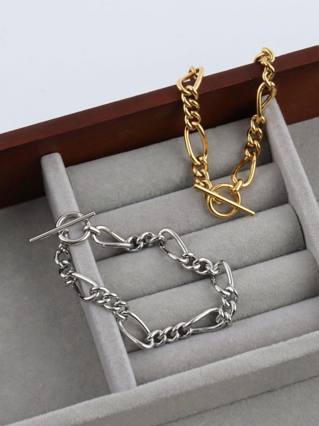 Mixed Link Toggle Chain Bracelet
