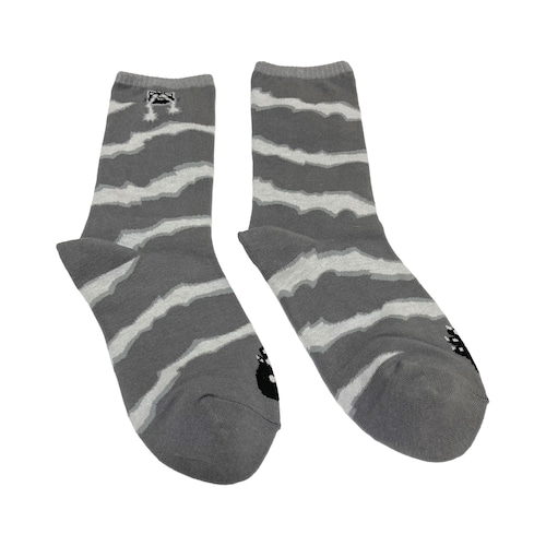 【solmu select】 laser cat socks（gray）