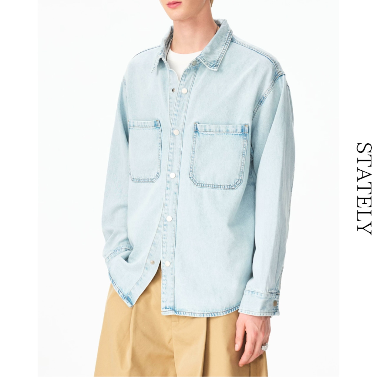 Ice Denim ライトウォッシュシャツ_T43・画像6