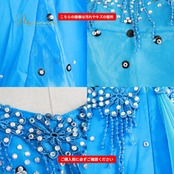 社交ダンス 衣装 ドレス ワンピース ブルー系 ラインストーン フロート 青 水色 チョーカー 明るい かわいい ダンス ダンス衣装 ステージ イベント パーティー 光沢 高級感 華やか レディース おしゃれ 輝き キラキラ