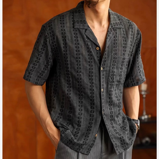 Old money vacation style casual shirt(VE261)