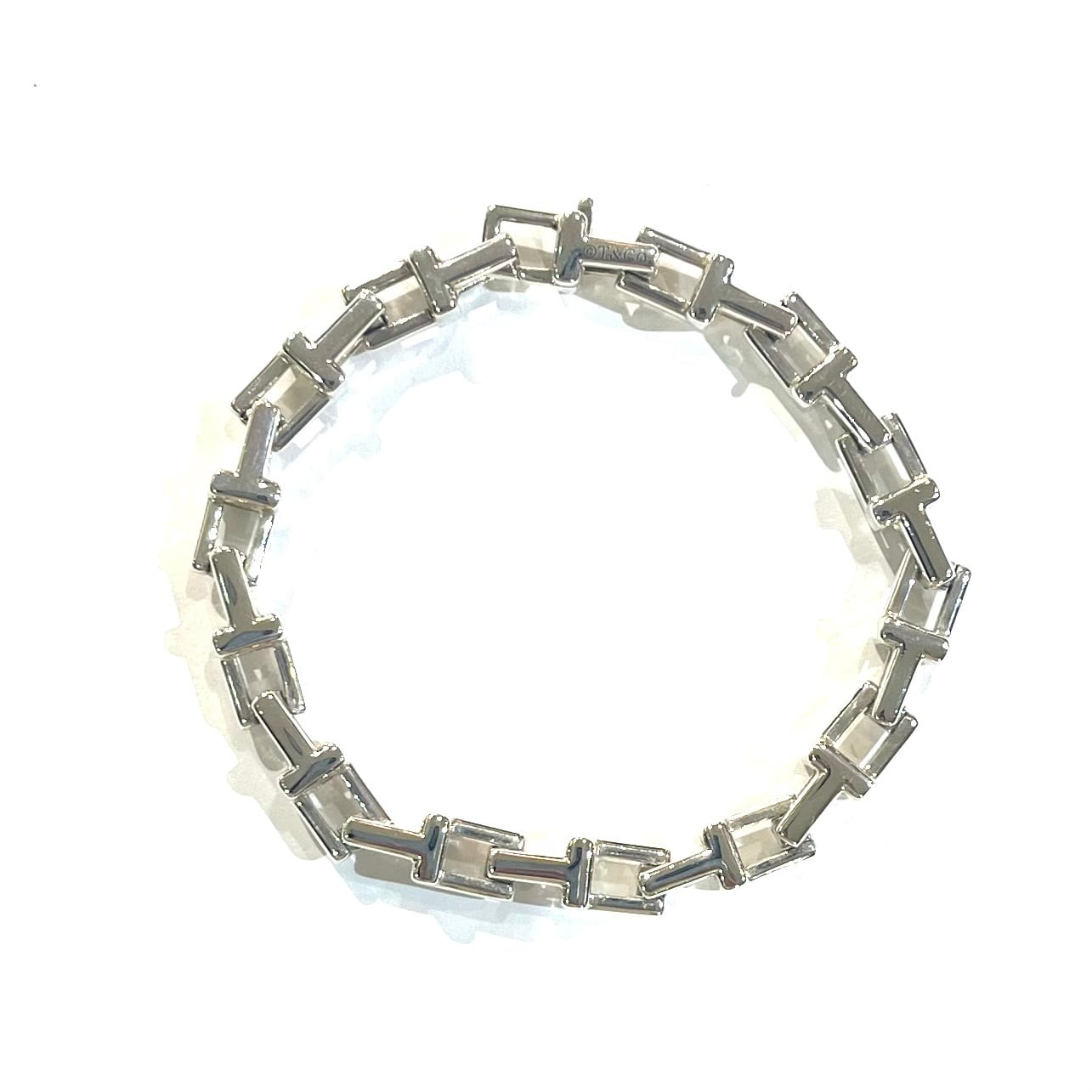 激レア【TIFFANY&CO. 】2161 重厚感Tモチーフ リンクシルバー